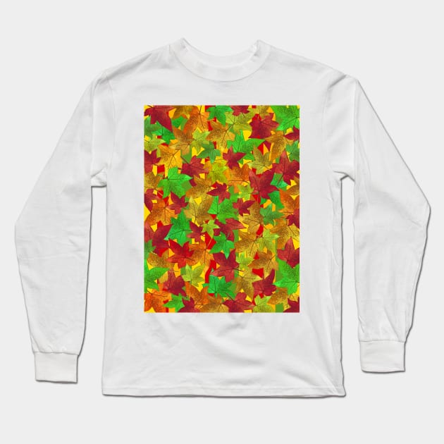 AUTUMN Season Leaves Long Sleeve T-Shirt by SartorisArt1